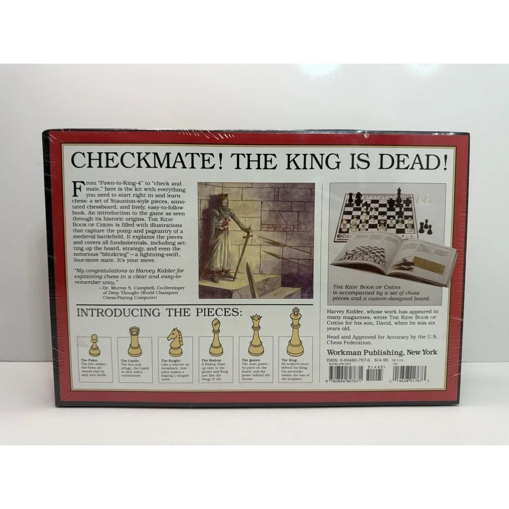 The Kids' Book of Chess & Chess Set by Harvey Kidder NEW Sealed Workman Pub